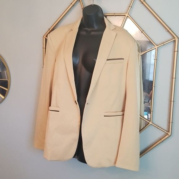 David.Ann Fashion Butter Cup Textured One Button Blazer NWOT Sz. Large - Picture 11 of 14